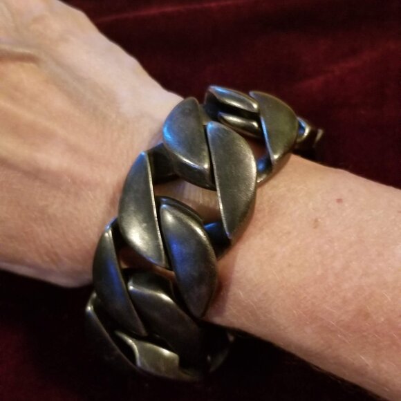 Heavy stainless steel Cuban link bracelet, small - Picture 1 of 9